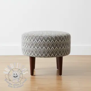 Tissu maille tricot jacquard Comfilia Zigzag wavy brown