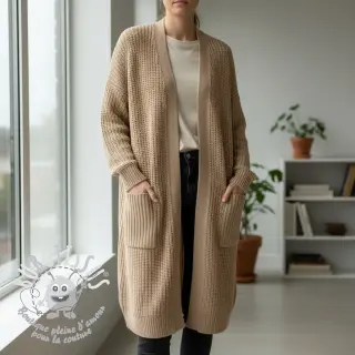 Tissu tricot BIG KNIT beige