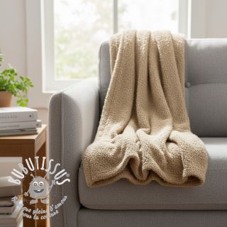 Tissu tricot Paris bouclé beige