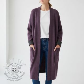 Tissu de manteau DOUBLE FACE WITH JERSEY violet