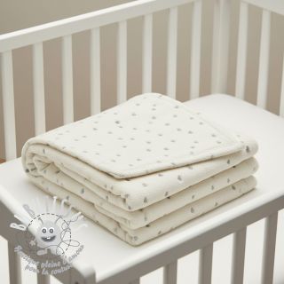 Tissu de manteau TEDDY Tossed hearts silver