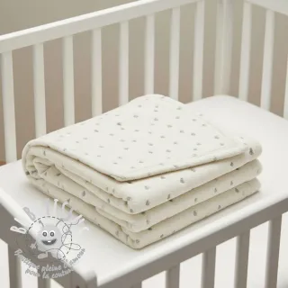 Tissu de manteau TEDDY Tossed hearts silver