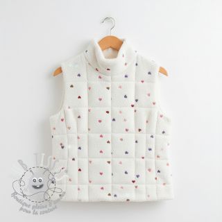 Tissu de manteau TEDDY Tossed hearts multi