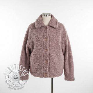 Tissu de manteau TEDDY dark powder