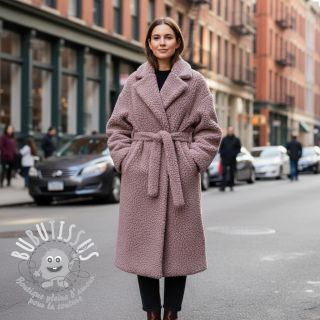 Tissu de manteau TEDDY dark powder