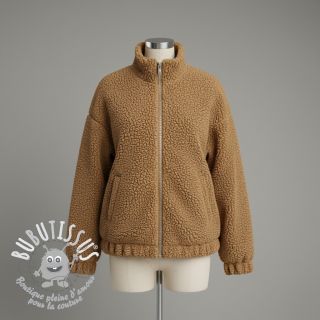 Tissu de manteau TEDDY camel
