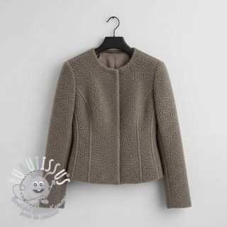 Tissu de manteau TEDDY taupe