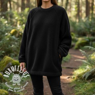 Tissu de manteau TEDDY black