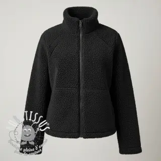 Tissu de manteau TEDDY black