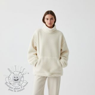 Tissu de manteau TEDDY ecru