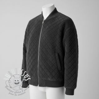 Tissu de manteau TEDDY Diamond dark grey