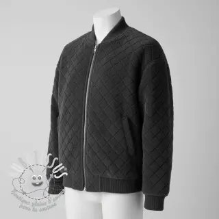 Tissu de manteau TEDDY Diamond dark grey