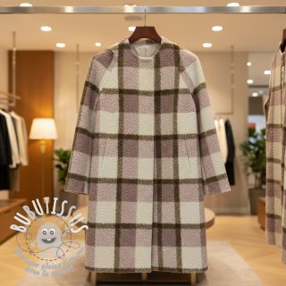 Tissu de manteau Bouclé Squares design C