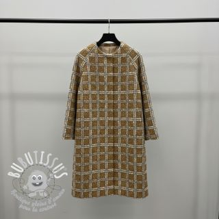 Tissu de manteau Bouclé Squares design A