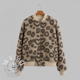 Tissu de manteau TEDDY Hearts sand
