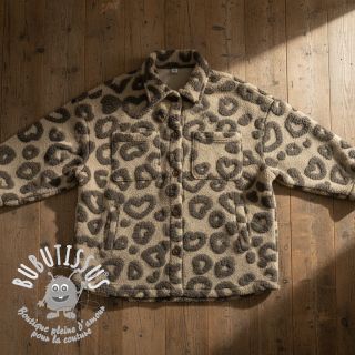 Tissu de manteau TEDDY Hearts sand