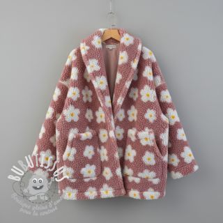 Tissu de manteau TEDDY Daisy old pink