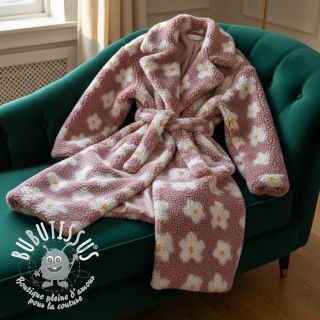 Tissu de manteau TEDDY Daisy old pink