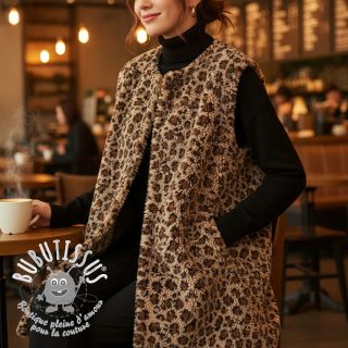 Tissu de manteau TEDDY Panthera light sand