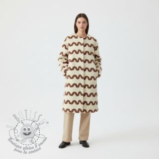 Tissu de manteau TEDDY JACQUARD Waves camel