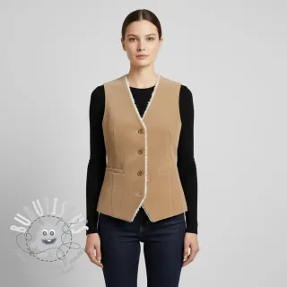 Tissu velours jersey TEDDY sand