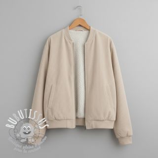 Tissu velours jersey TEDDY light sand