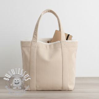 Tissu velours jersey TEDDY light sand