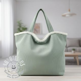 Tissu velours jersey TEDDY old green