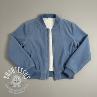 Tissu velours jersey TEDDY jeans