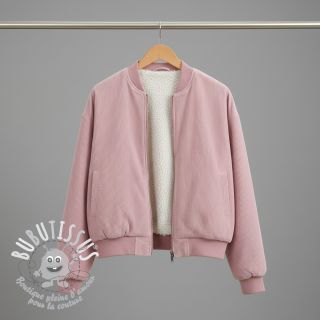 Tissu velours jersey TEDDY light pink