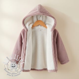 Tissu velours jersey TEDDY Bunny old pink