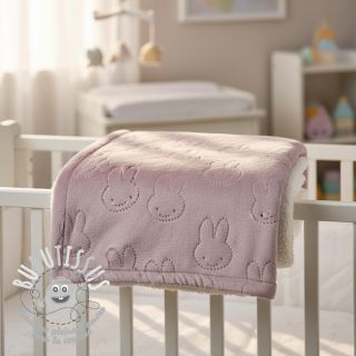 Tissu velours jersey TEDDY Bunny old pink