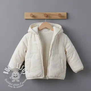 Tissu velours jersey TEDDY Bunny off white