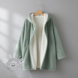 Tissu velours jersey TEDDY Bunny old green