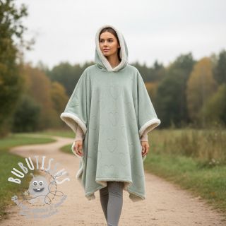 Tissu velours jersey TEDDY Hearts old green