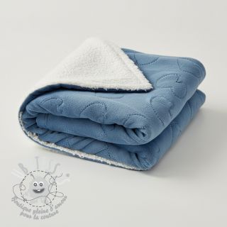 Tissu velours jersey TEDDY Hearts jeans