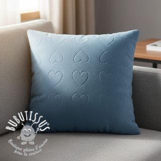 Tissu velours jersey TEDDY Hearts jeans