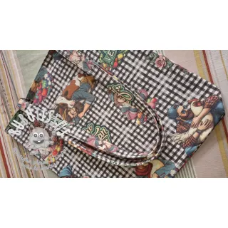 Tissu déco Vegan black check digital print
