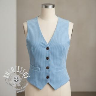 Tissu velours cotelé 6W WASHED STRETCH light blue