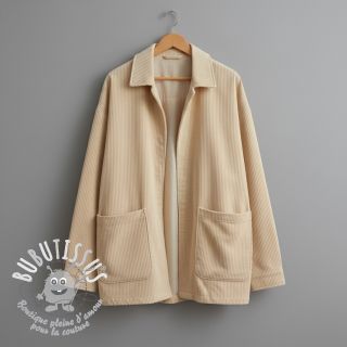 Tissu velours cotelé 6W WASHED STRETCH butter