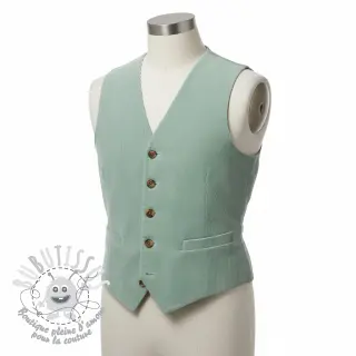 Tissu velours cotelé fin mint