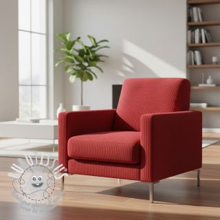 Tissu velours cotelé HUGGY vermillon