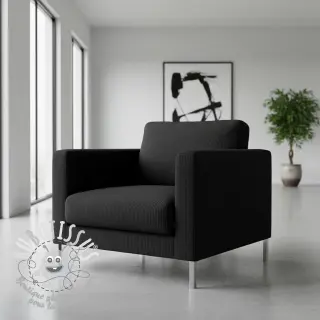 Tissu velours cotelé HUGGY noir