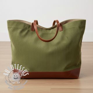 Tissu velours cotelé HUGGY kaki