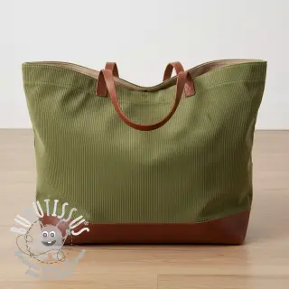 Tissu velours cotelé HUGGY kaki