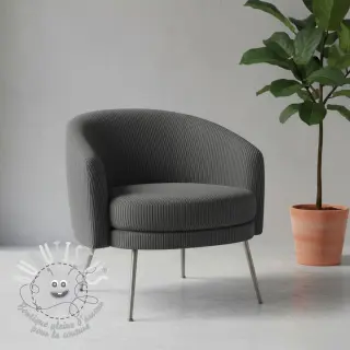 Tissu velours cotelé HUGGY anthracite