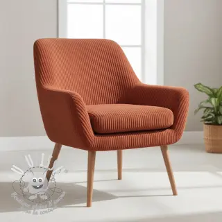 Tissu velours cotelé FUTE terracotta