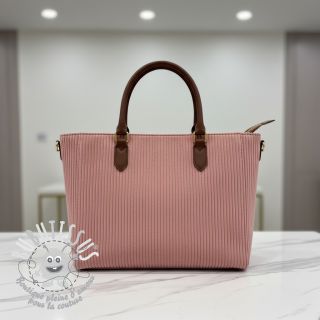 Tissu velours cotelé FUTE bois de rose