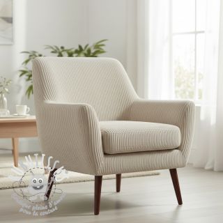 Tissu velours cotelé FUTE beige