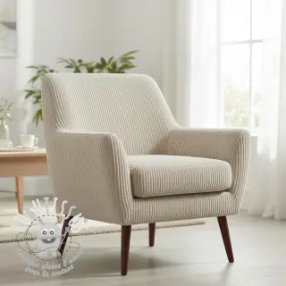 Tissu velours cotelé FUTE beige